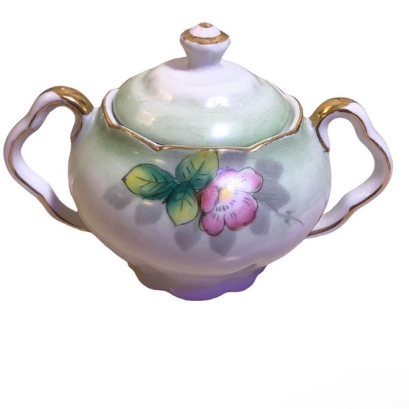 Other - Vintage Floral With Gold Trim Sugar Bowl Maker Mark UCAGCO